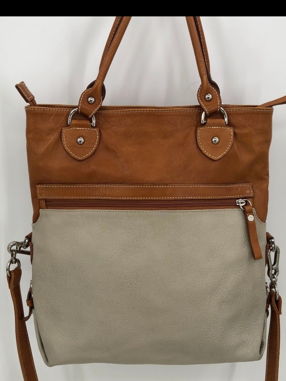 Danilo's Two-Tone Tan and Cream Women’s Leather Tote Bag